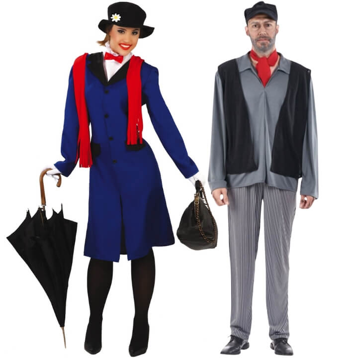 Déguisements de couple de Mary Poppins et Ramoneur