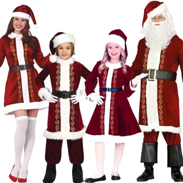 Déguisements en groupe de Père et Mère Noël