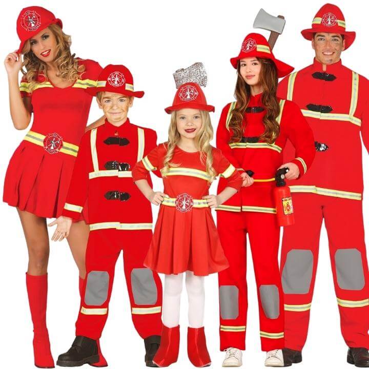 Déguisements de groupe Pompiers Rouge