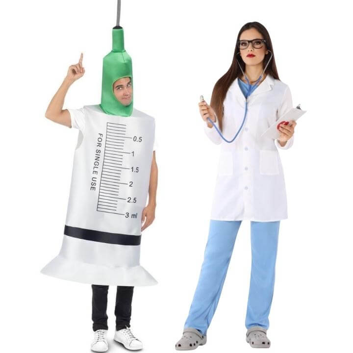 Déguisements de couple de Médecin et Seringue