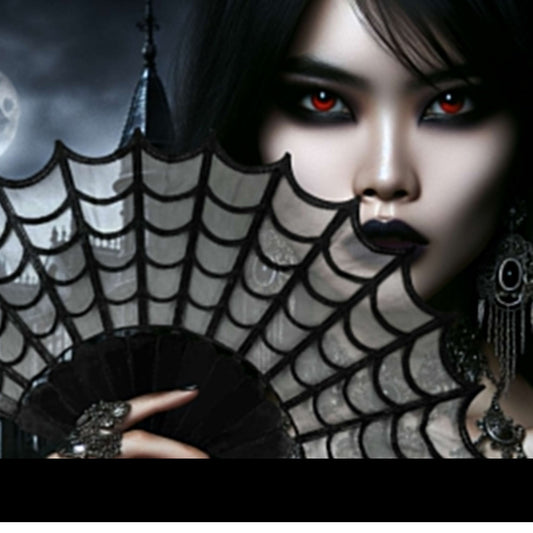 Éventail Gothique Noir