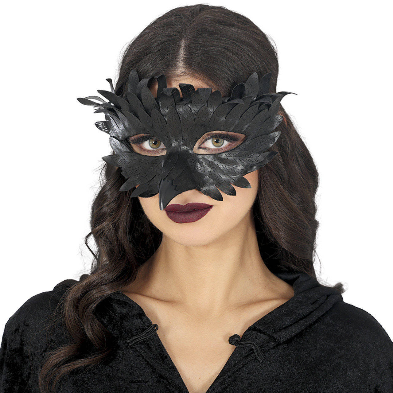 Masque de corbeau plumes