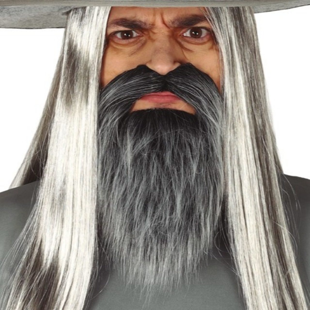 Barbe avec Moustache Grise