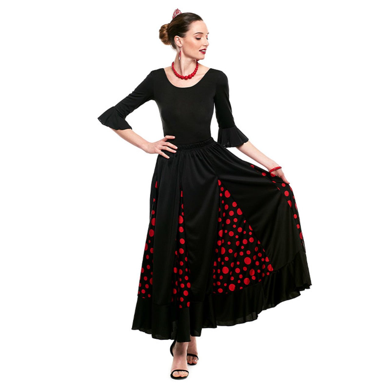 Body Flamenco Noir avec Volant