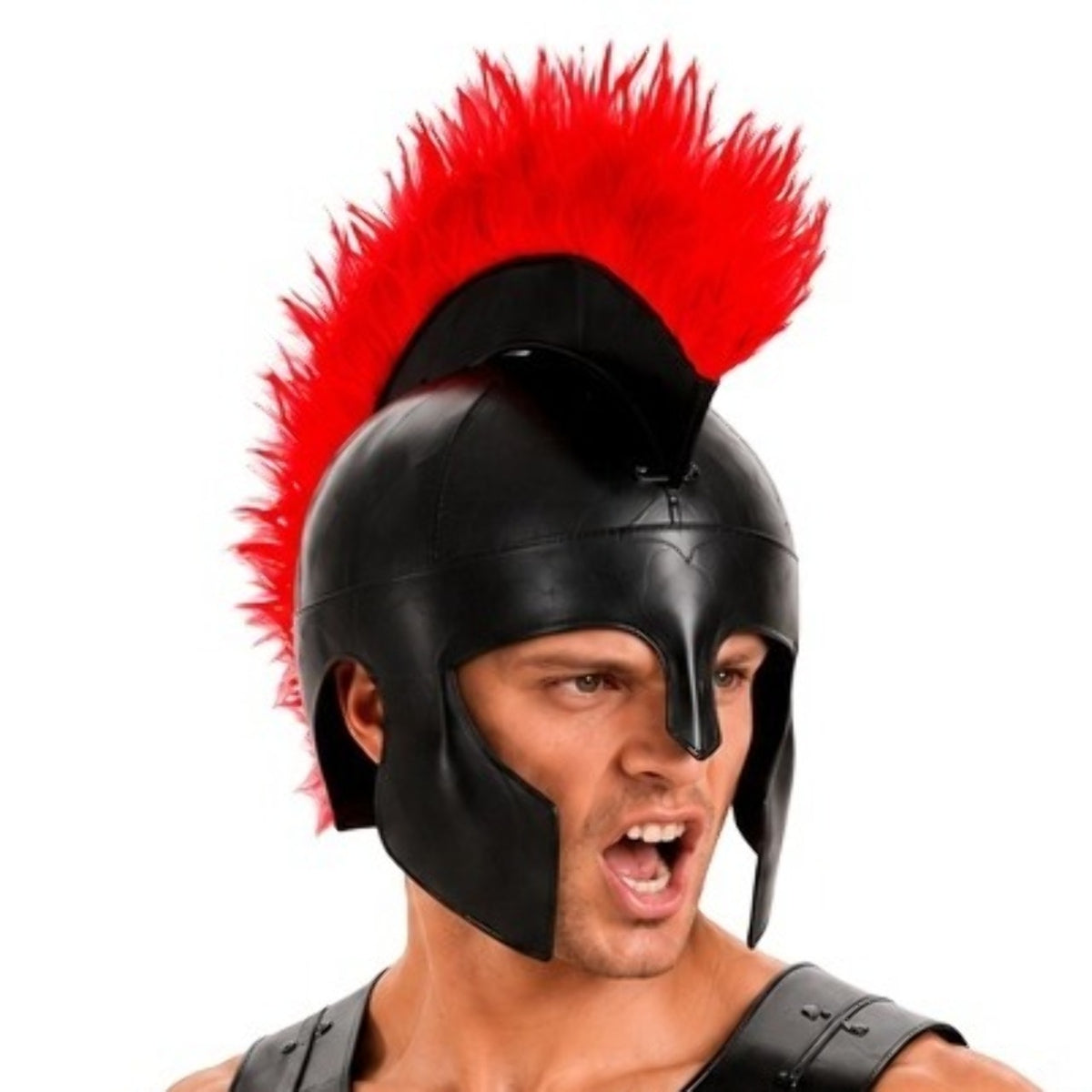 Casque Romain Noir en Cuir