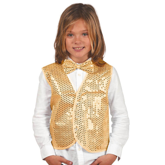 Gilet à Paillettes Doré pour enfant