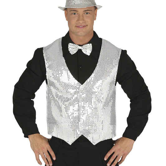Gilet à Sequins Argenté adulte