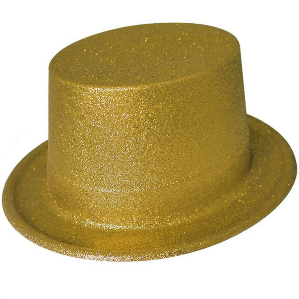 Chapeau Haut de Forme à Paillettes Dorées