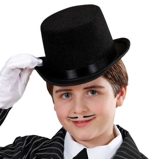 Chapeau Haut-de-Forme Noir en Feutre pour Enfant