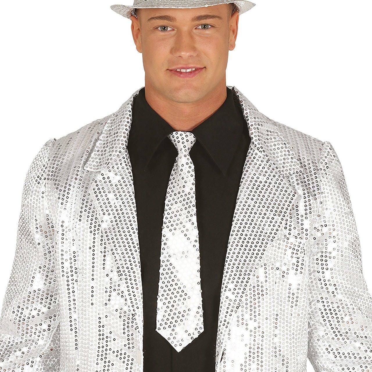 Cravate Argentée à Paillettes