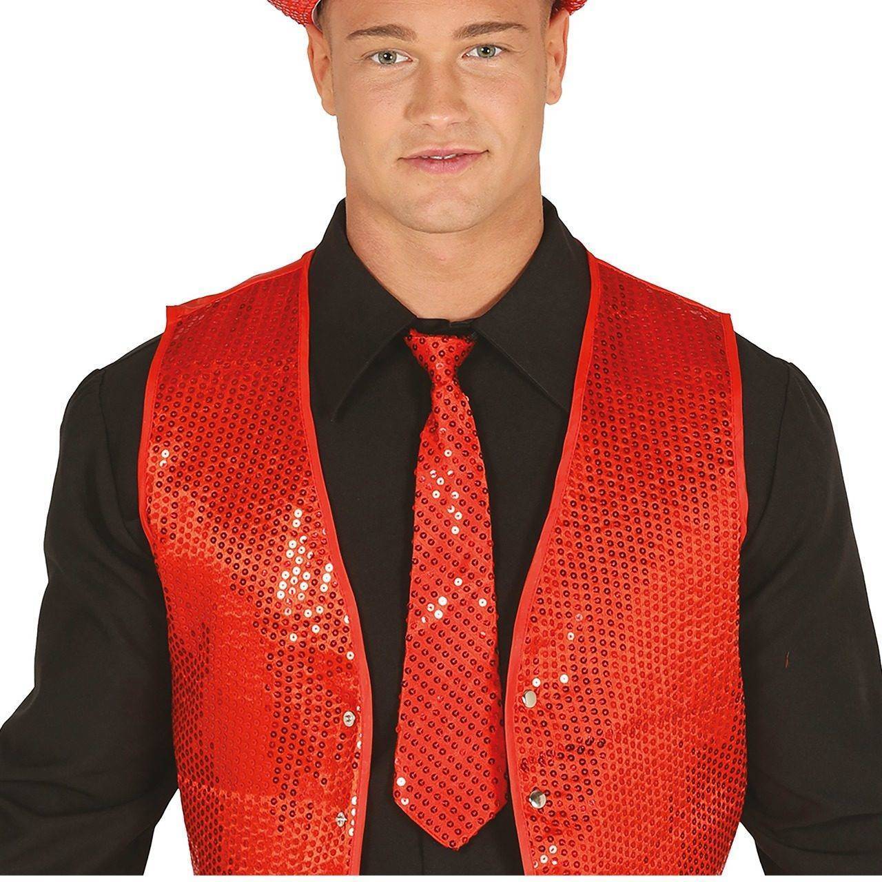 Cravate à Paillettes Rouge