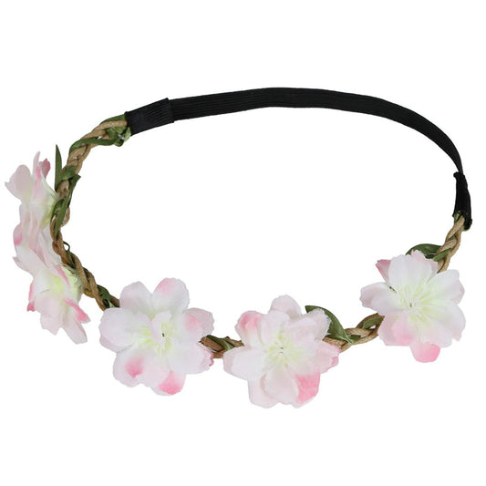 Couronne de Fleurs Blanches et Roses