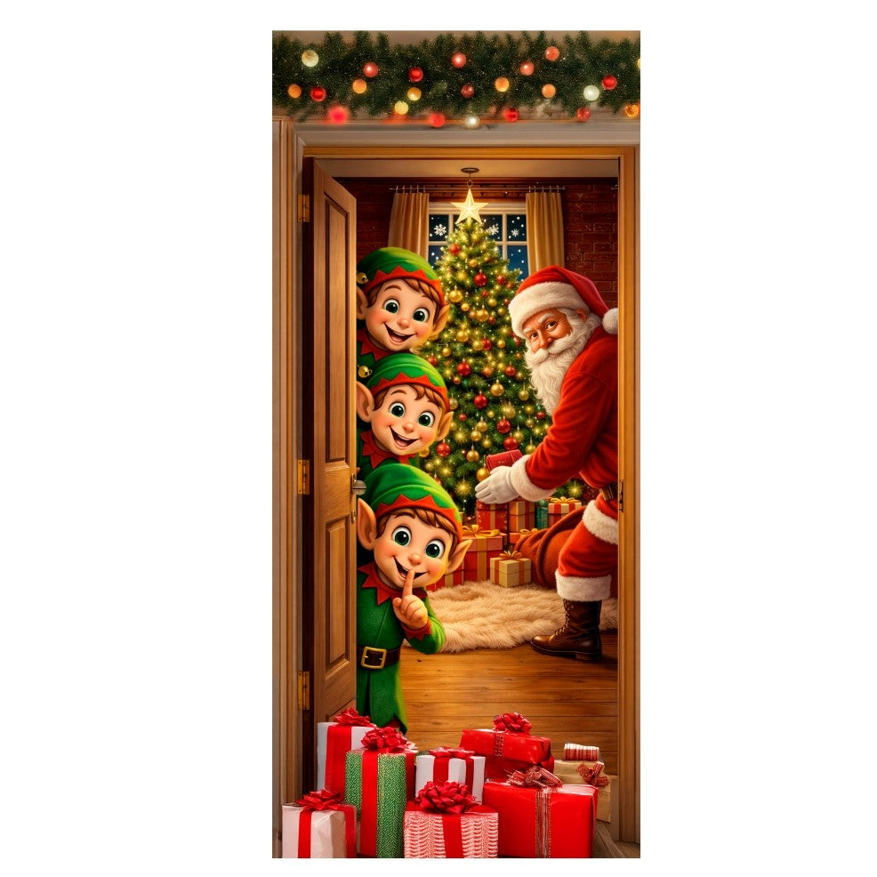 Panneau de porte d’Elfes de Noël
