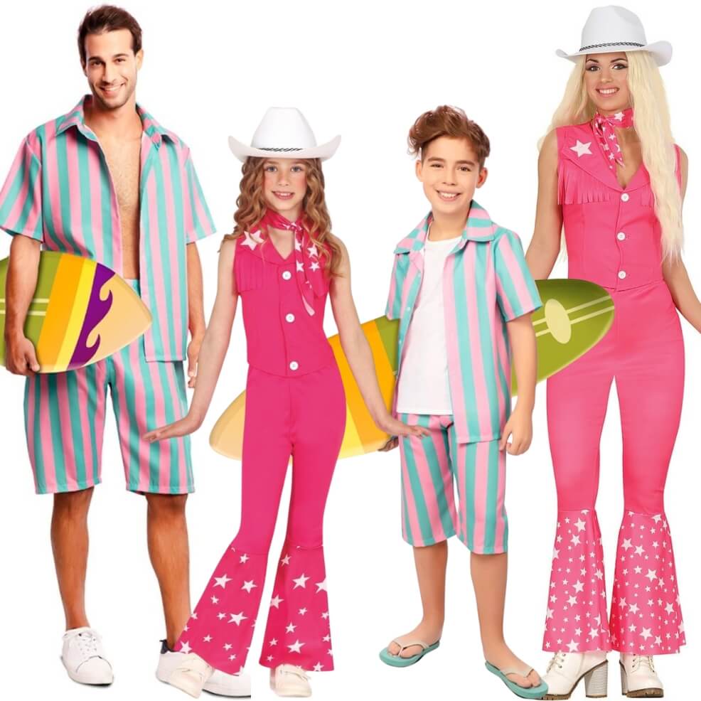 Déguisements en groupe de Barbie et Ken Surfeur