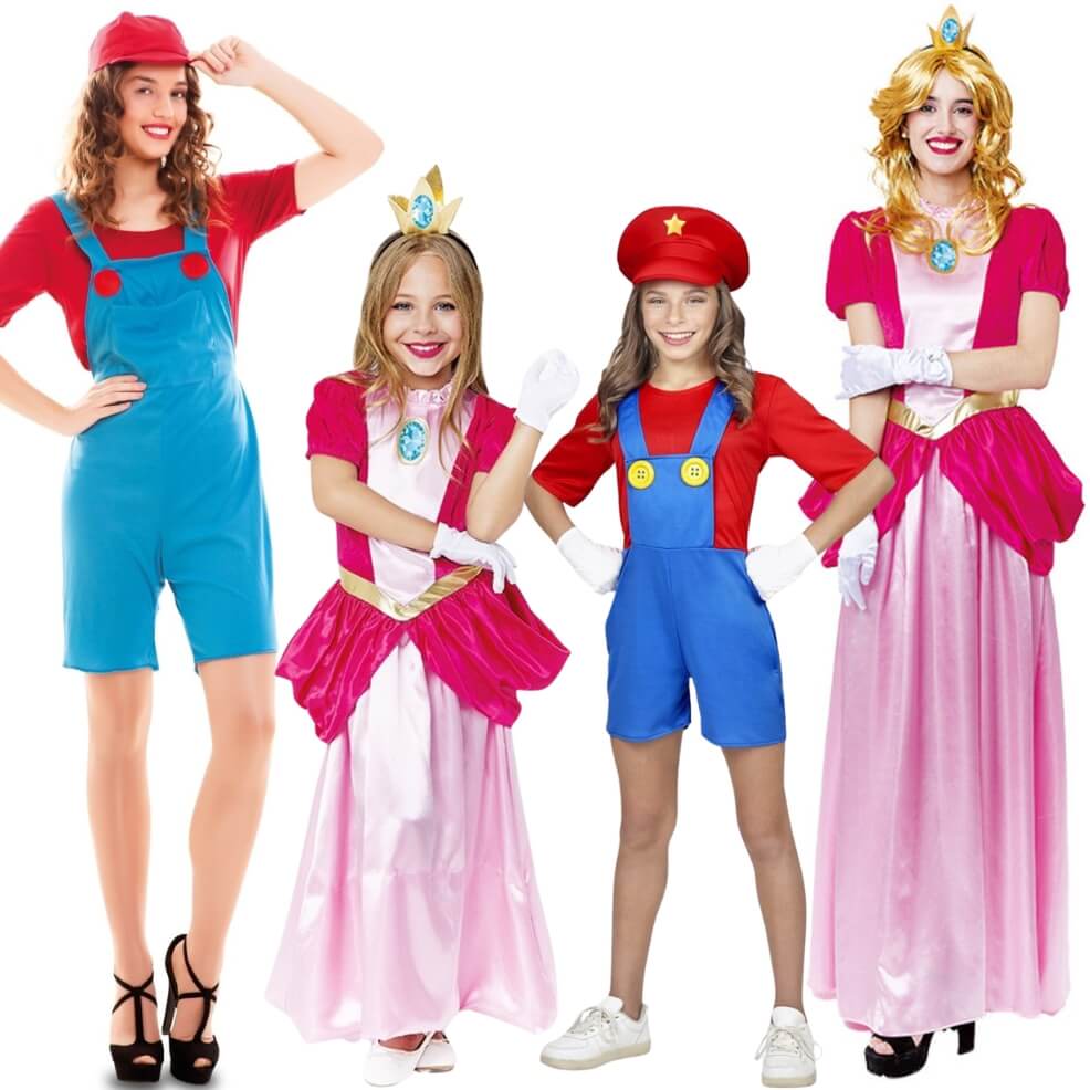 Déguisements en groupe Mario et Princesse Peach