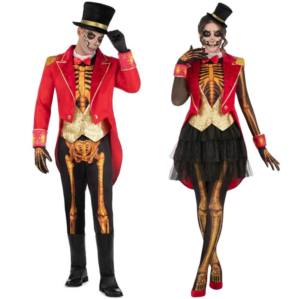 Déguisements de couple de Dompteur Squelettes