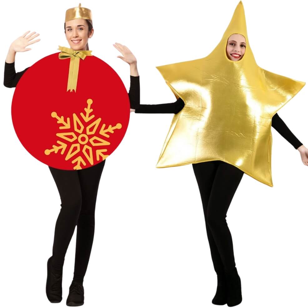 Déguisements de couple de étoile et boule de Noël