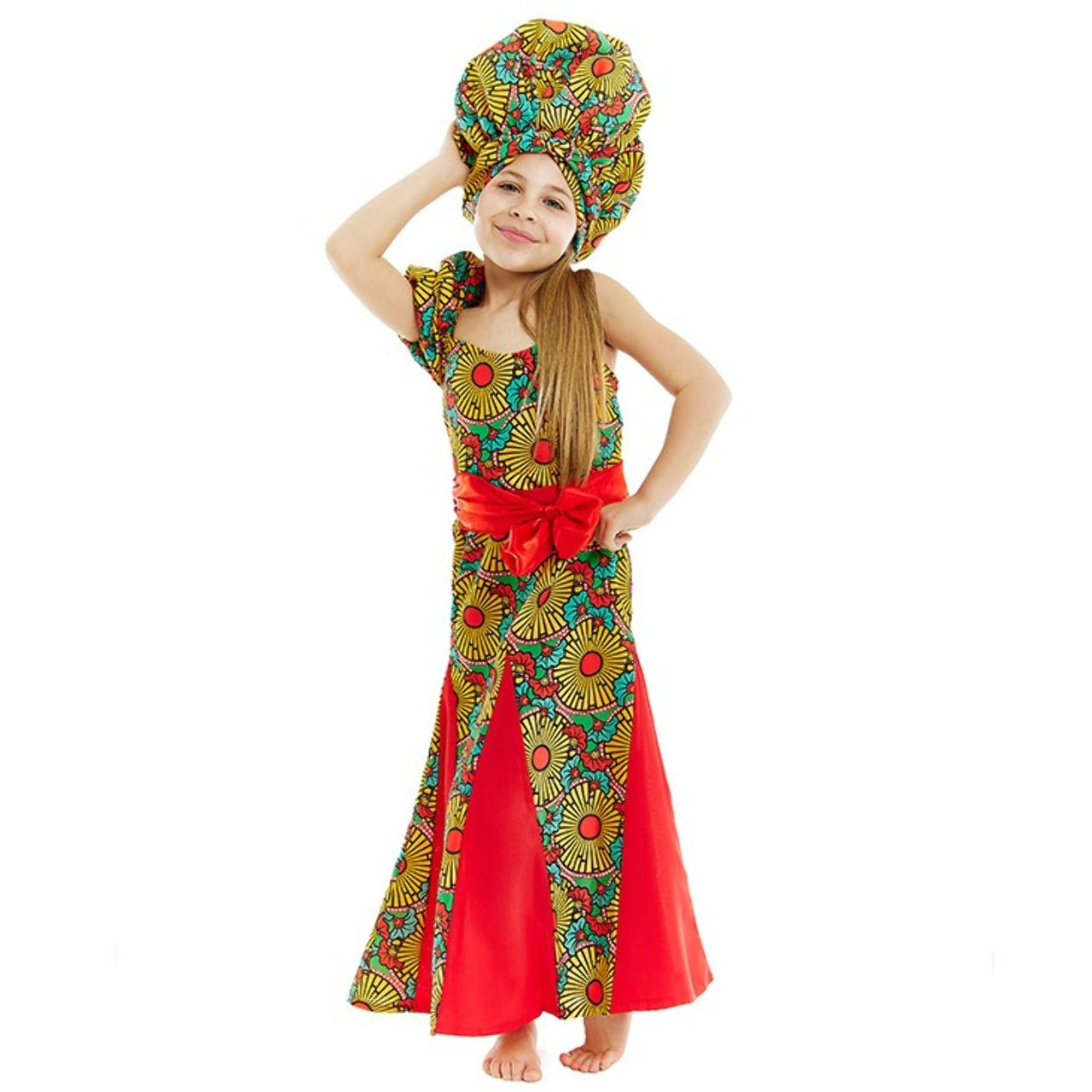 Déguisement d'Africaine Turban pour fille