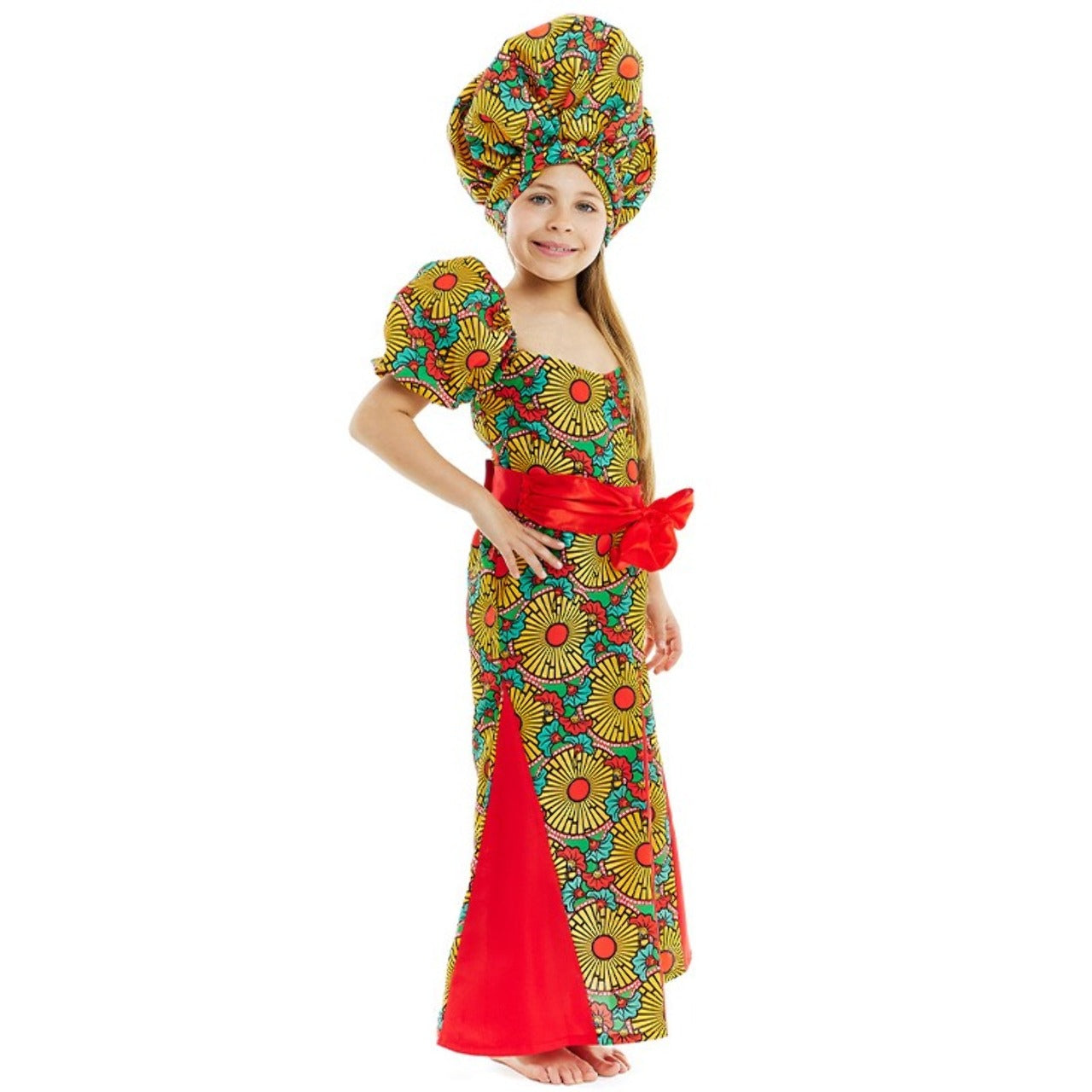 Déguisement d'Africaine Turban pour fille