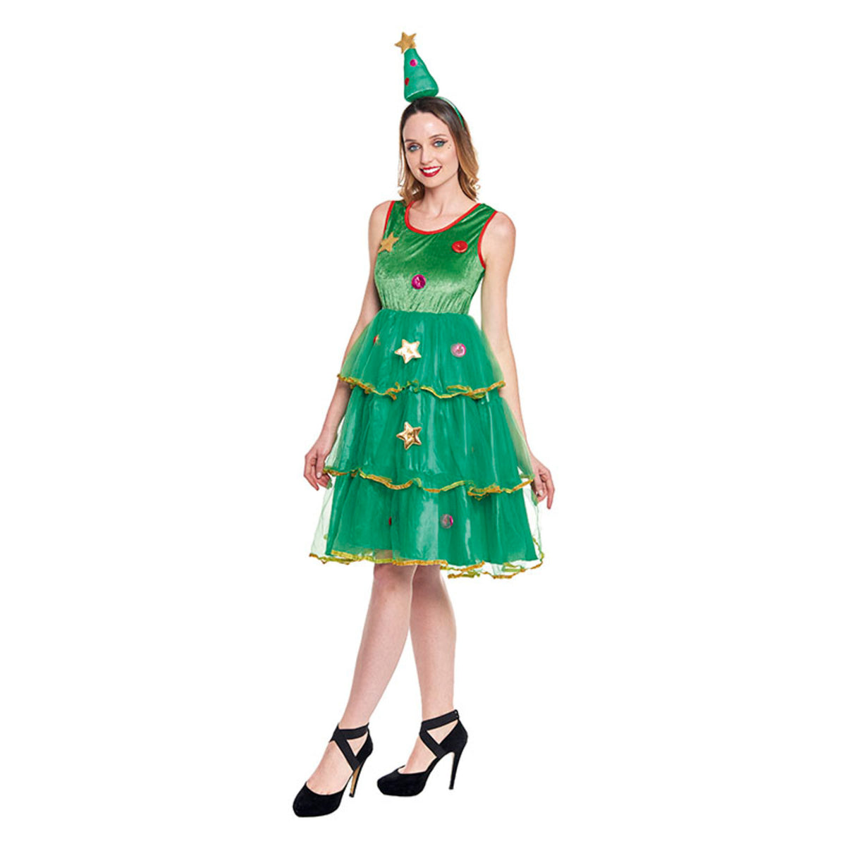 Déguisement d'Arbre de Noël Vert pour femme