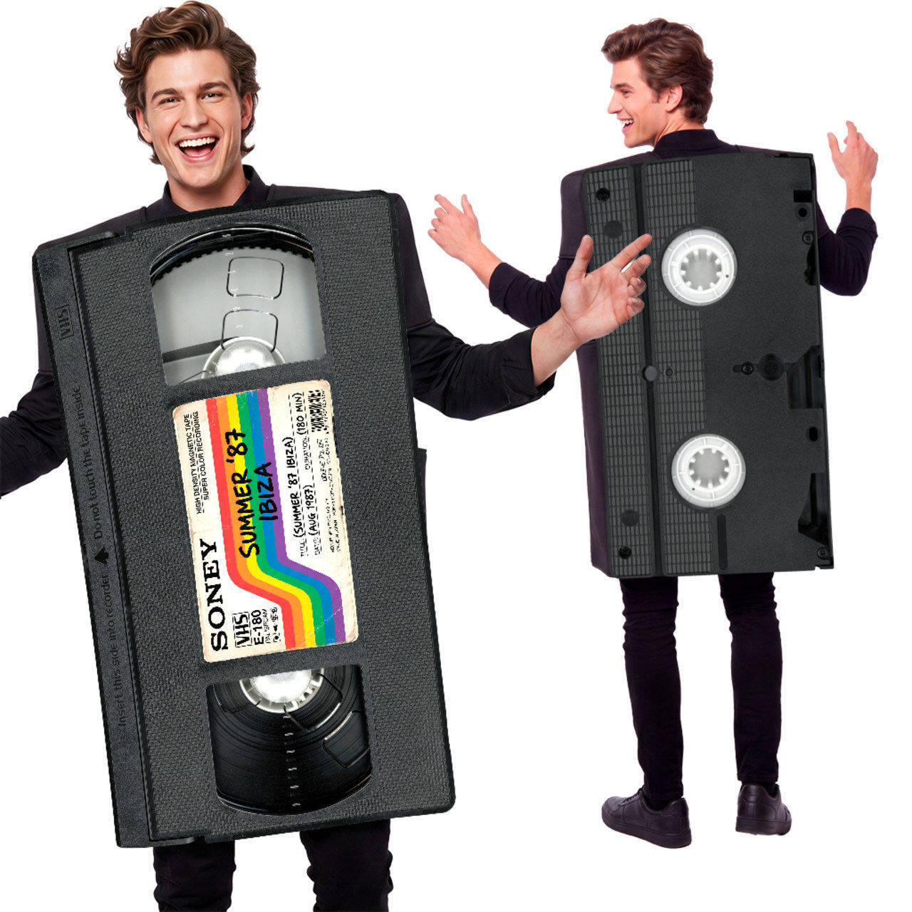 Déguisement de cassette VHS pour adulte