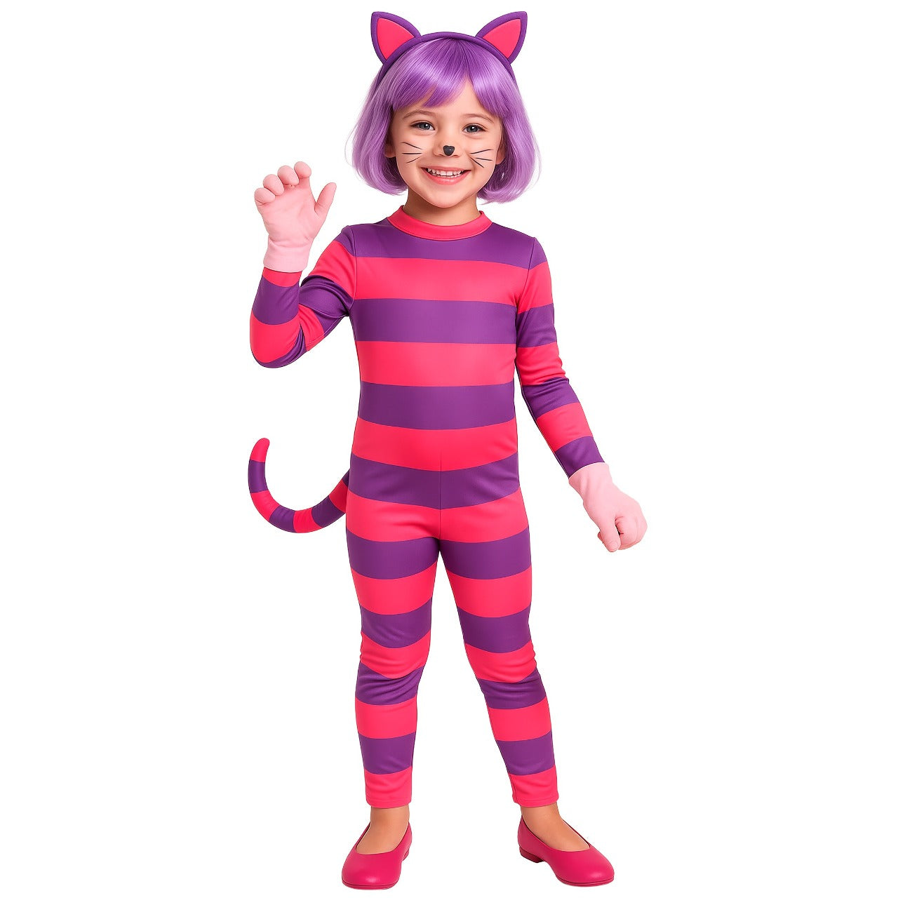 Déguisement Chat du Cheshire bicolore enfant