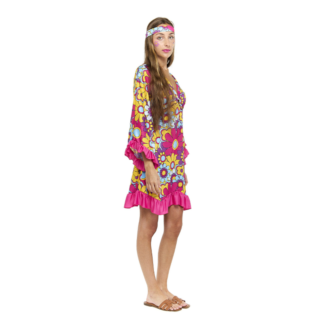 Déguisement Hippie Fuchsia femme