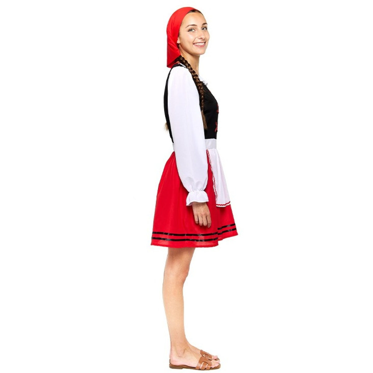 Déguisement de bergère galicienne rouge pour femme