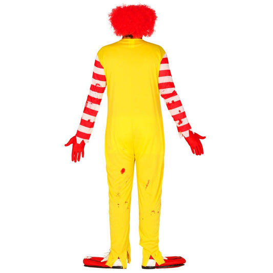 Déguisement de Clown Burger Sanglant Jaune pour homme