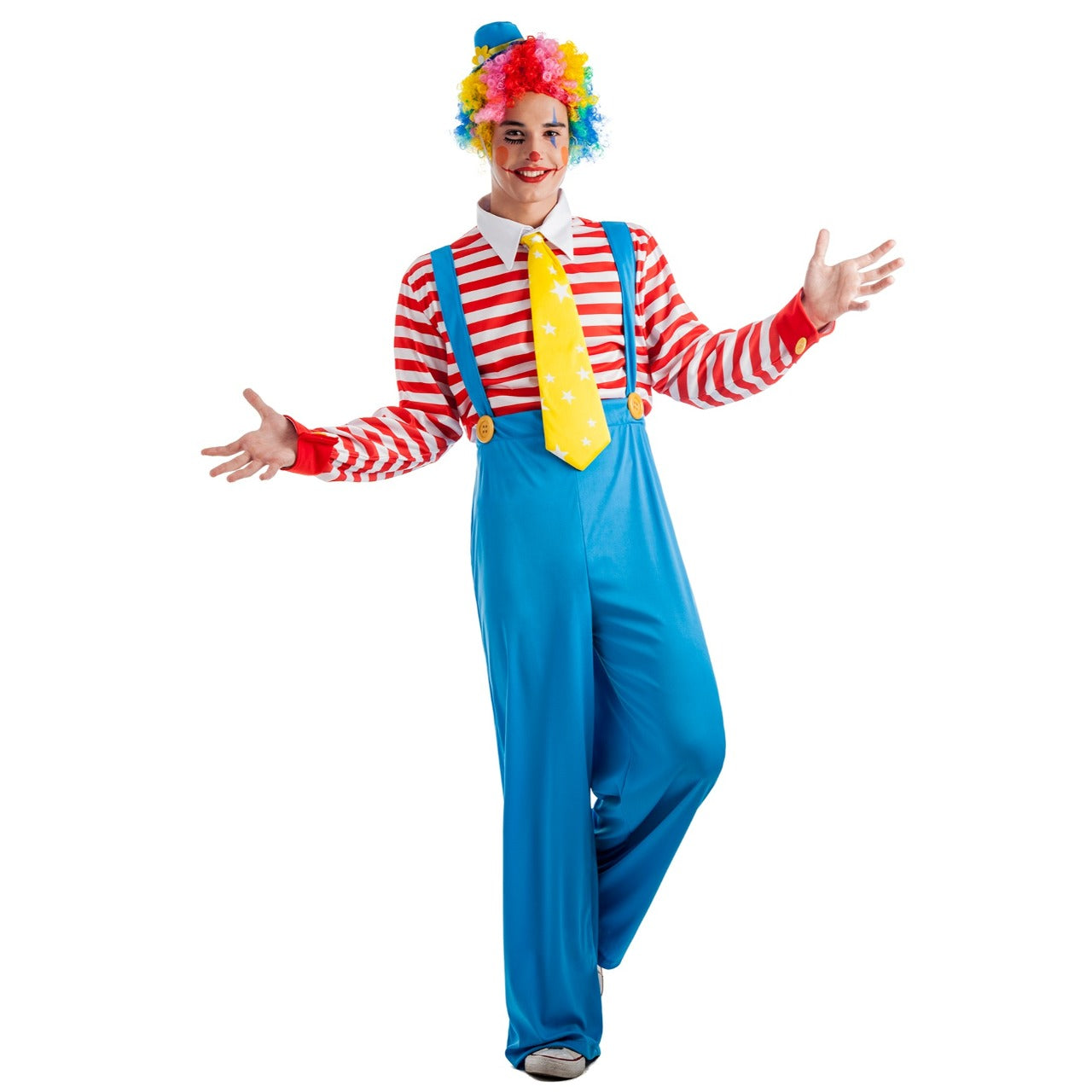 Déguisement de clown à rayures pour homme