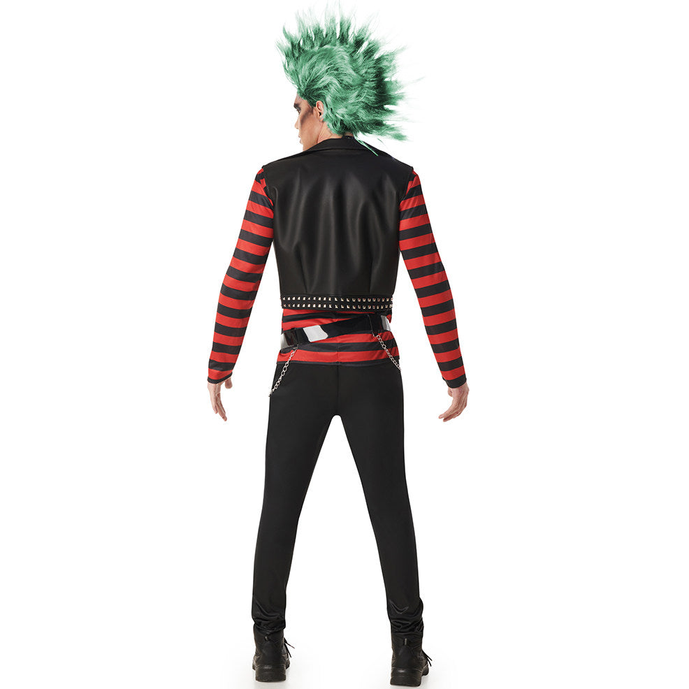 Déguisement de Rocker Punky à Rayures pour homme