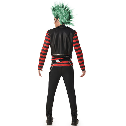 Déguisement de Rocker Punky à Rayures pour homme