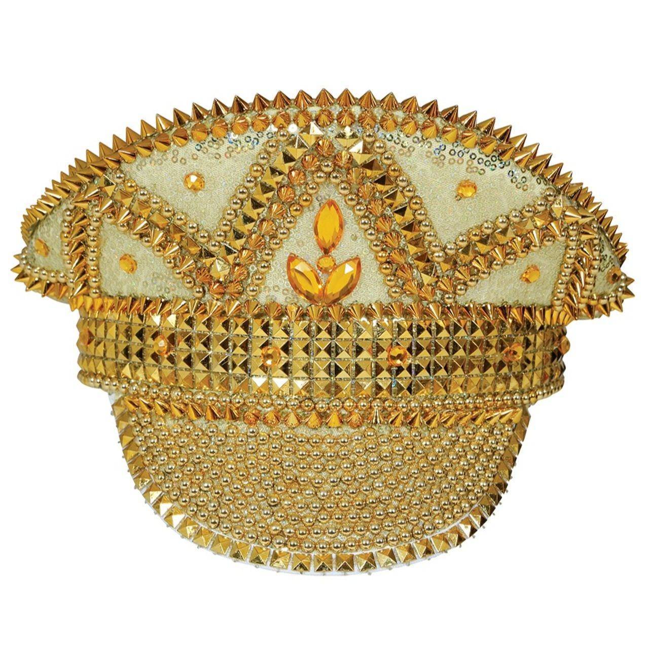 Casquette Police Dorée Strass
