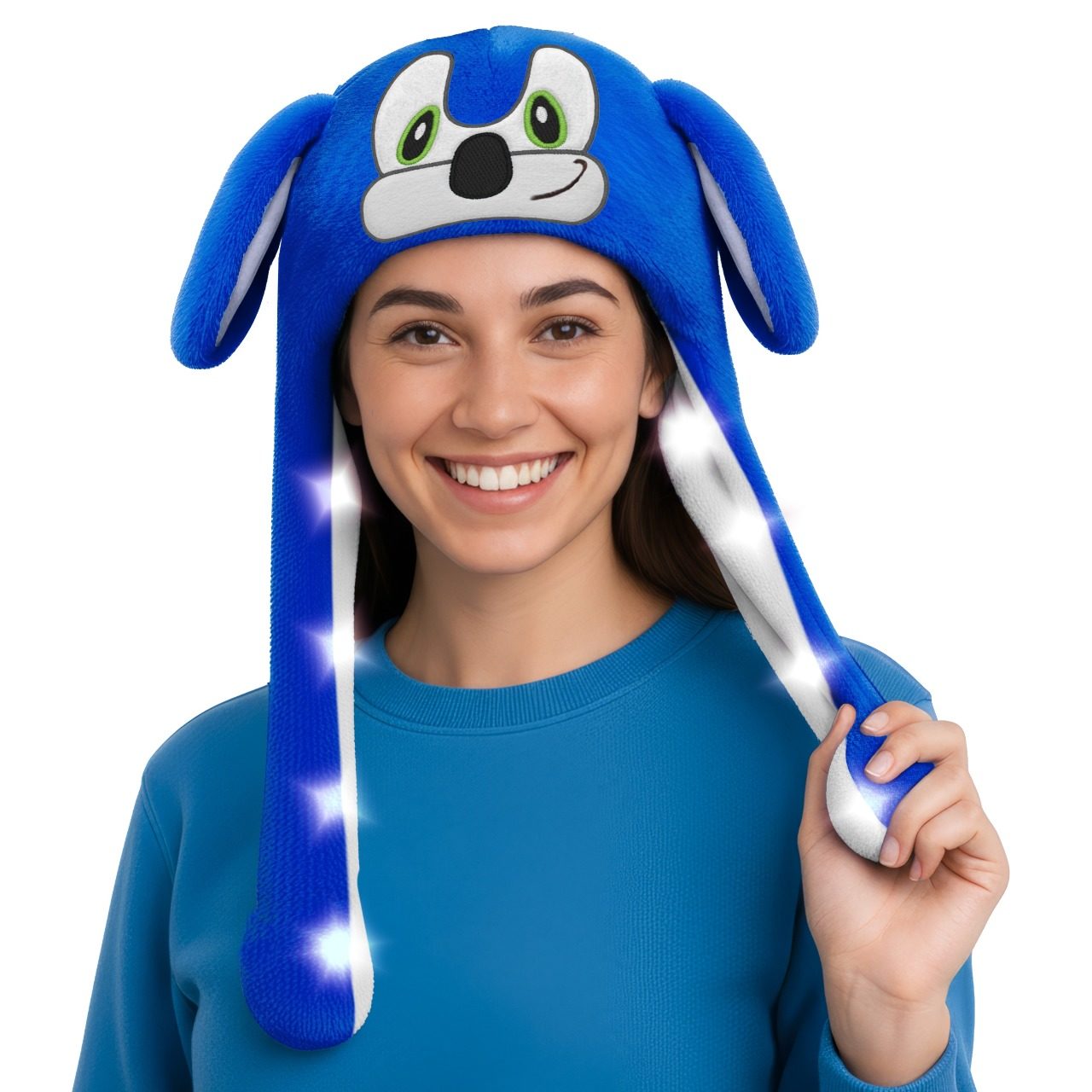 Chapeau de chien Bluey avec oreilles mobiles et lumière