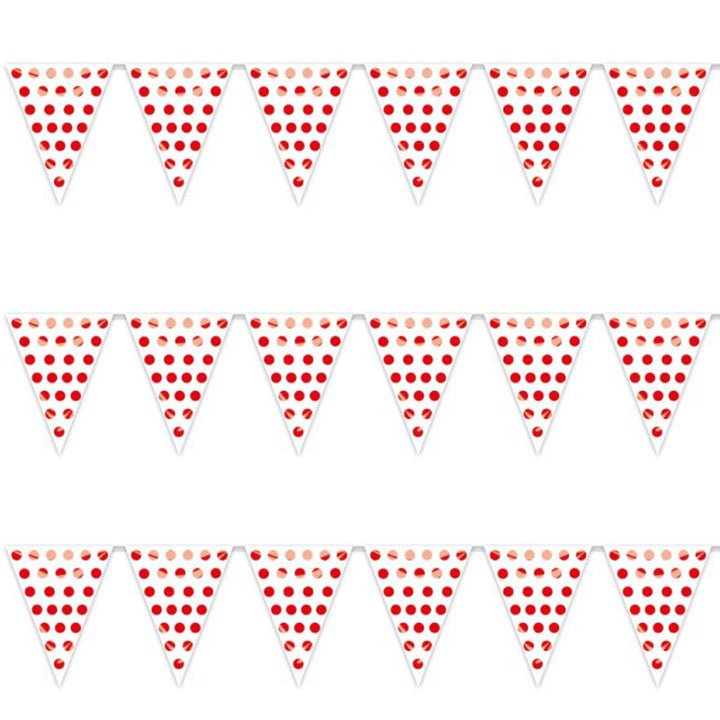 Guirlande Triangle Blanc à Pois Rouges