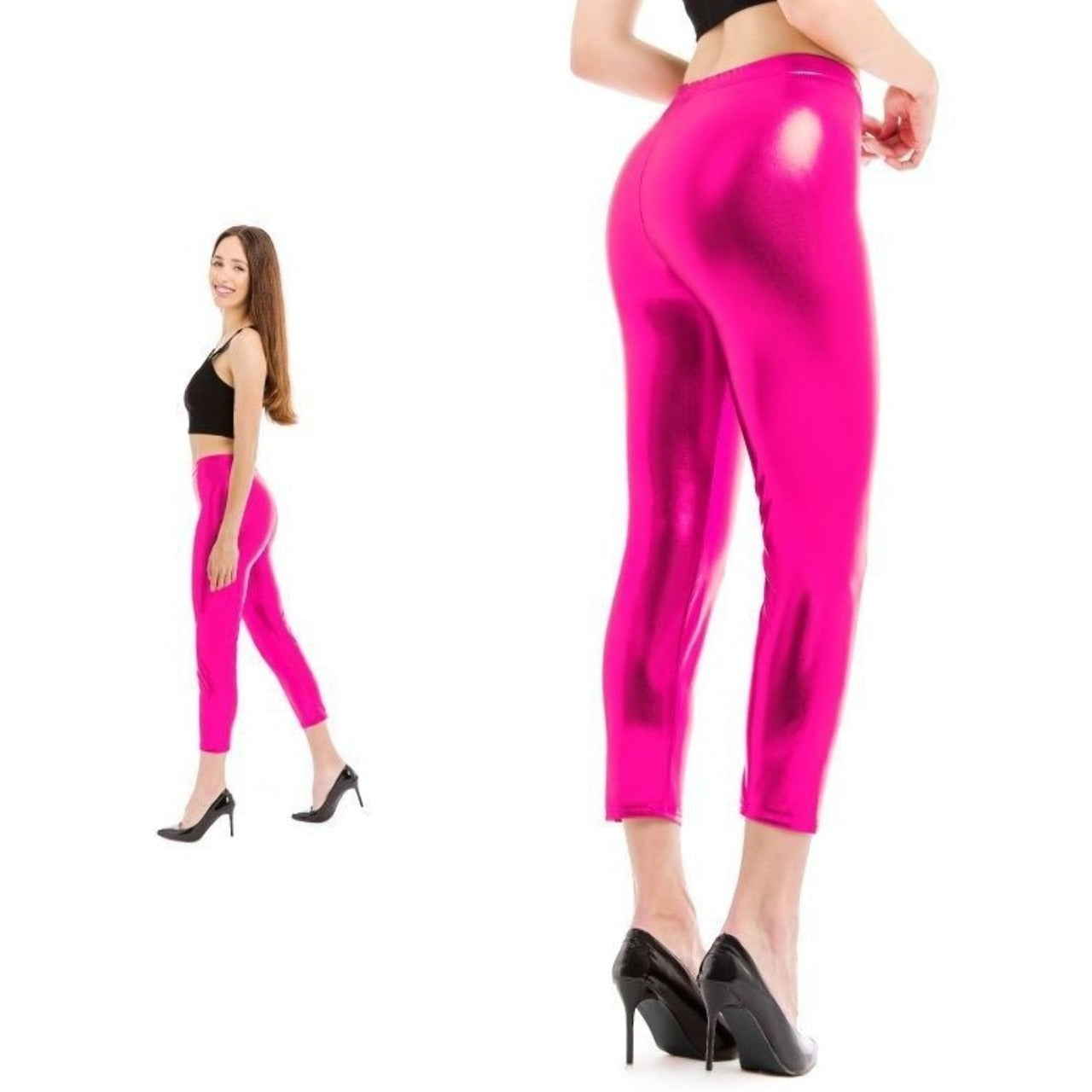 Legging Rose Fuchsia Métallisé adulte