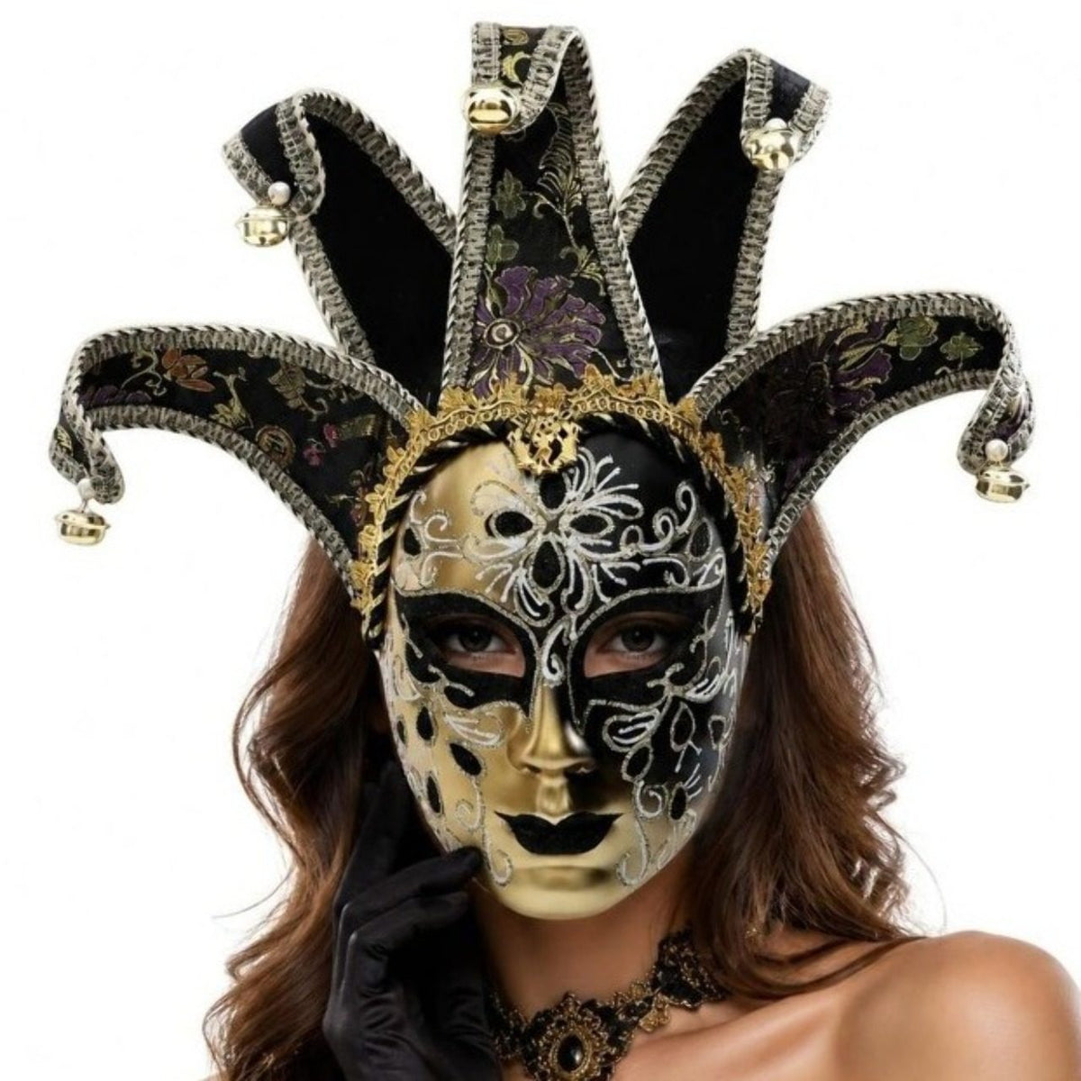 Masque Vénitien Noir Deluxe