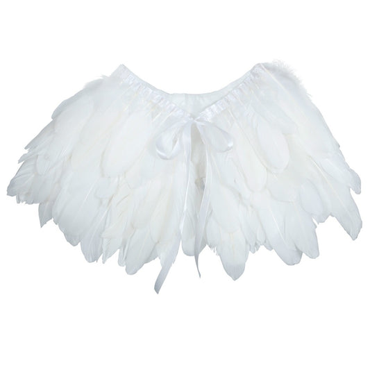 Cape courte à Plumes Blanches