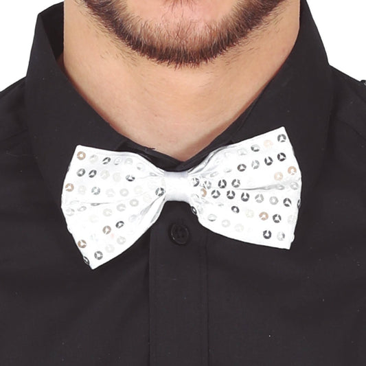 Noeud papillon à sequins argenté