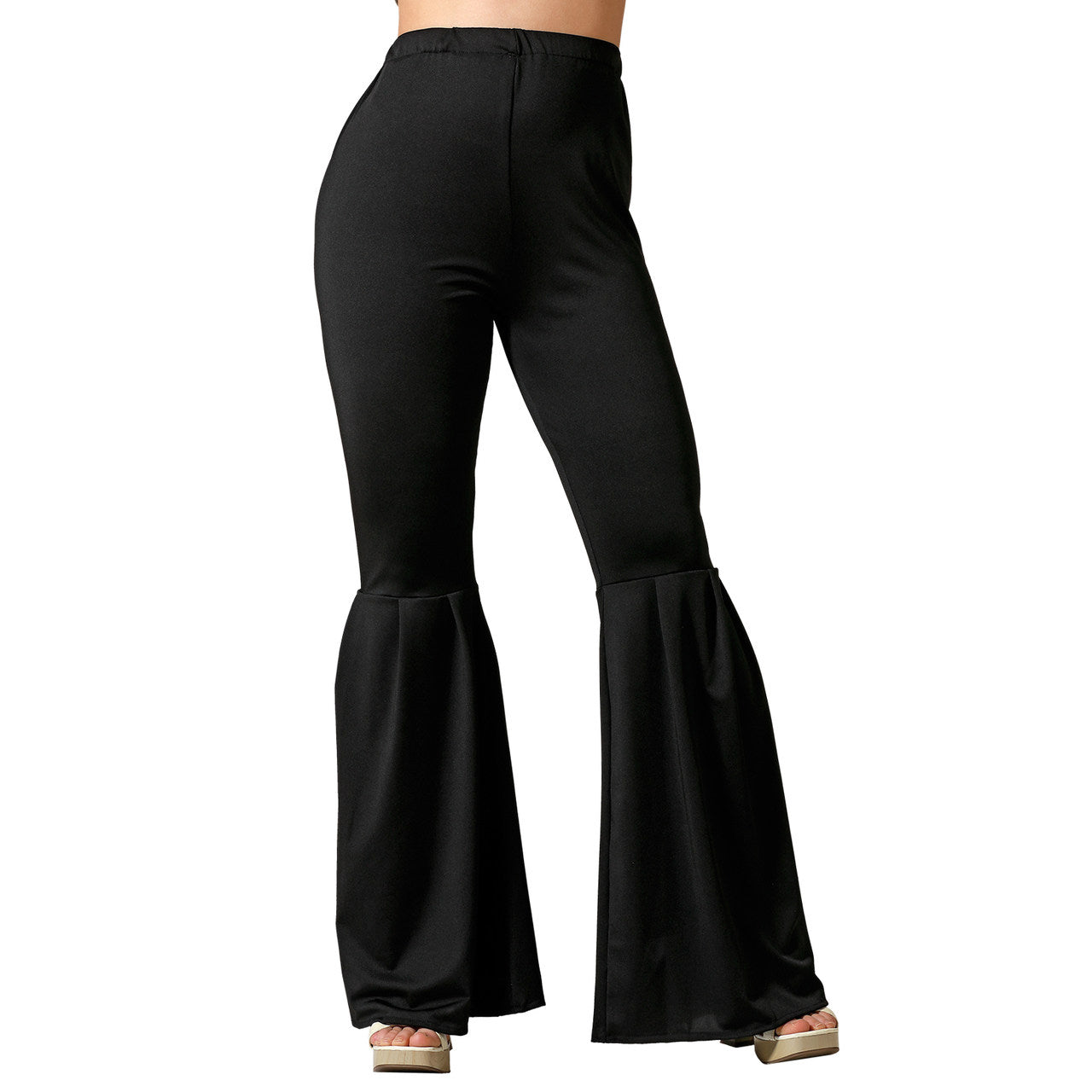 Pantalon Disco Noir Évasé