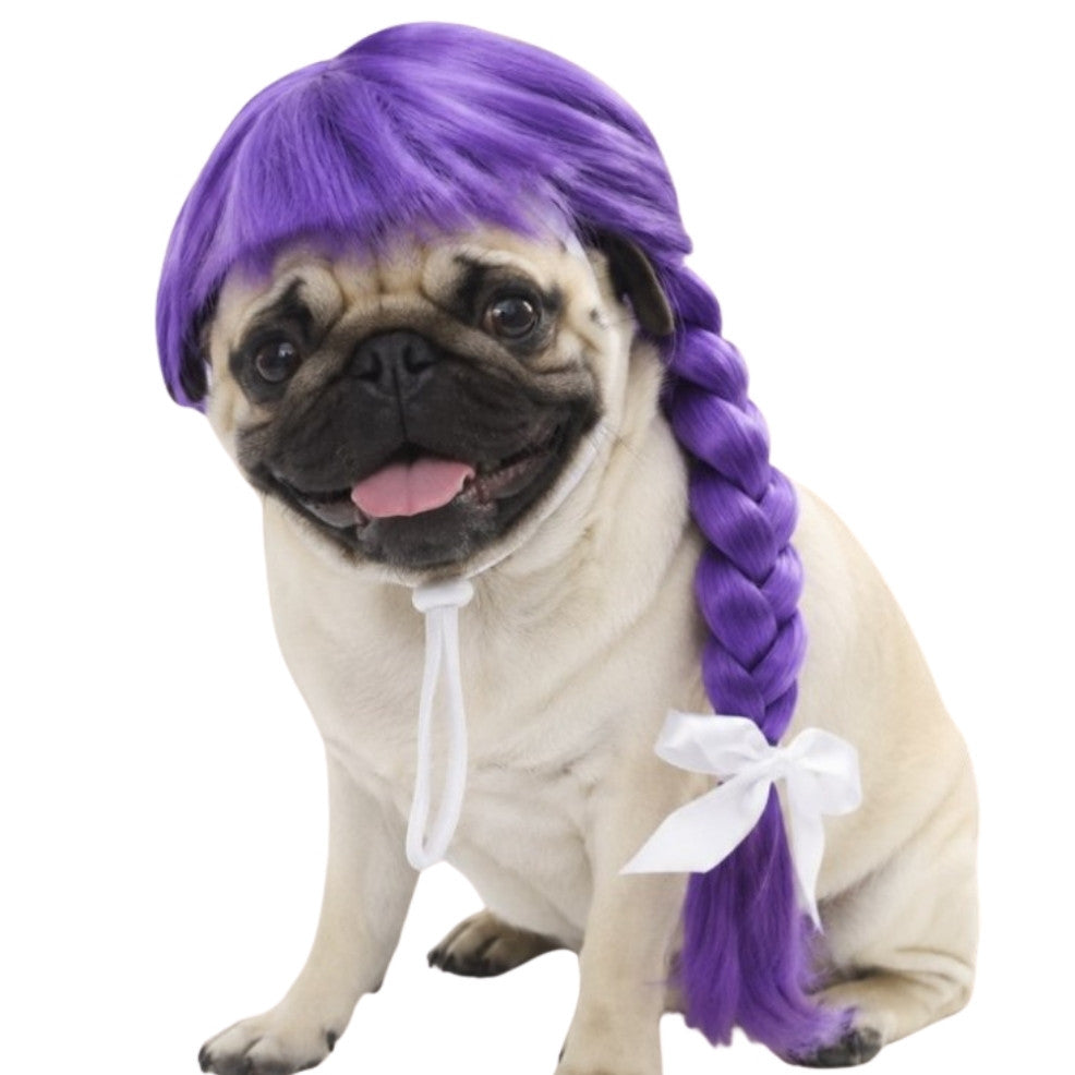 Perruque de K-Pop lilas pour animal de compagnie