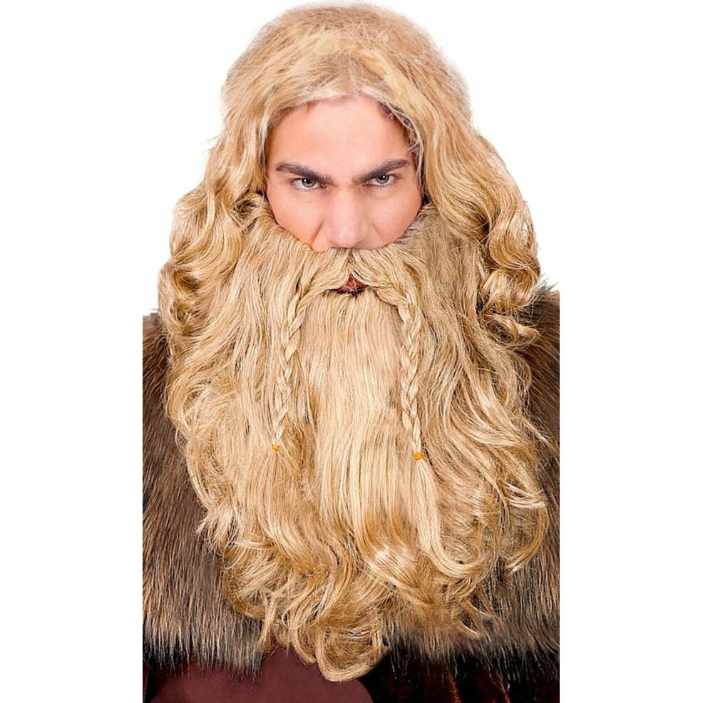 Peluca y Barba de Vikingo Rubia | Don Disfraz