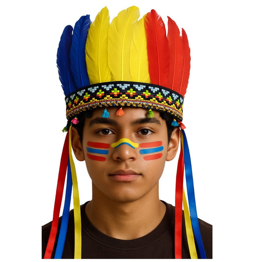 Coiffe d’Indien à Plumes Colorées
