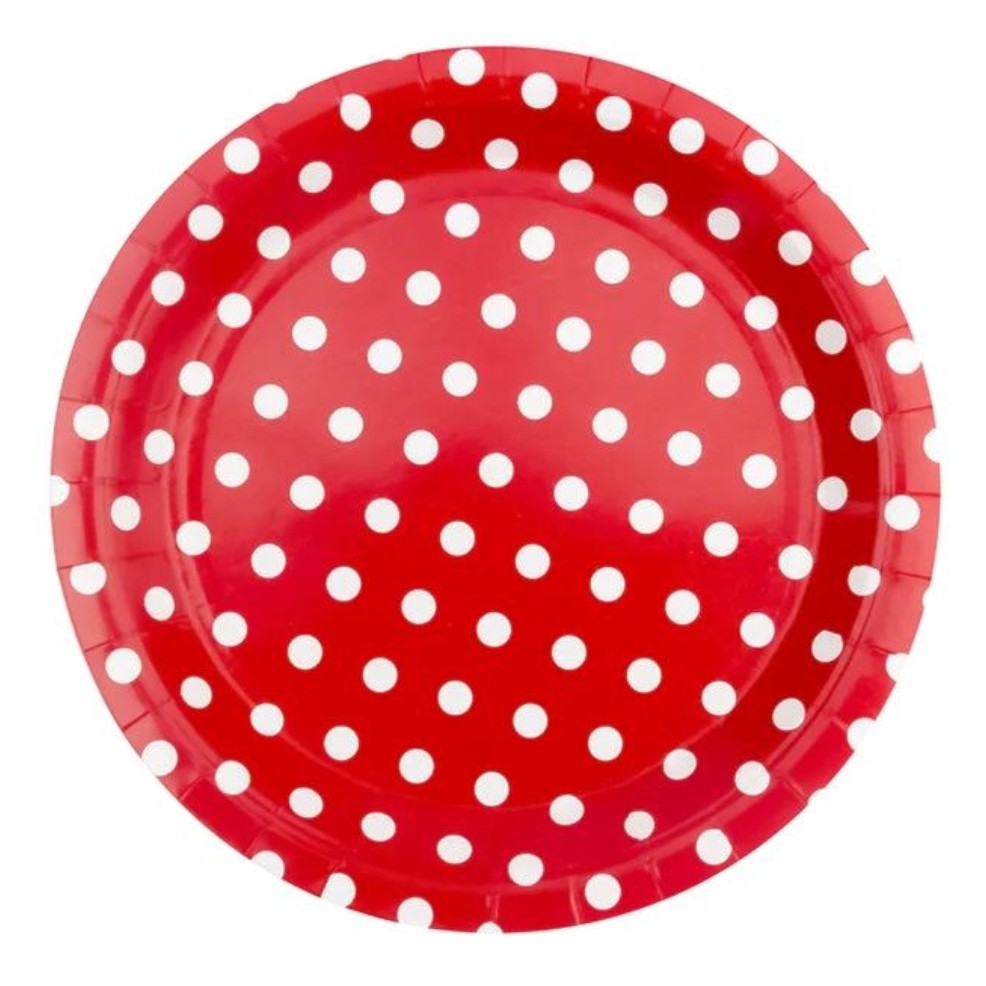 Petites Assiettes Rouges à Pois