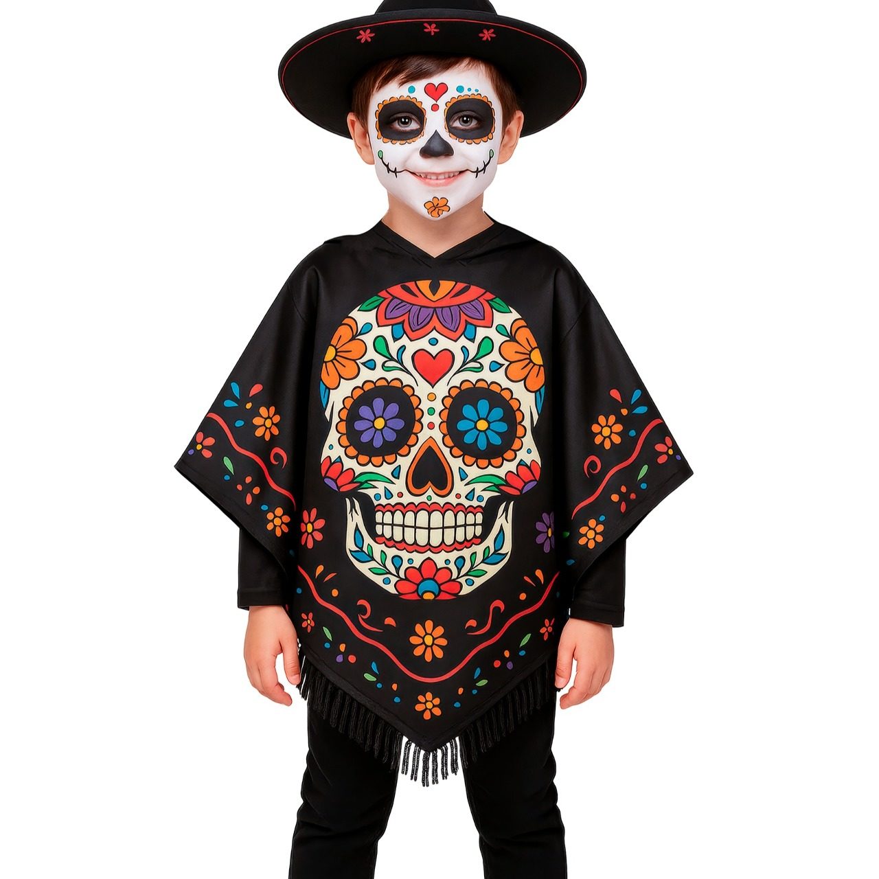 Poncho Catrina Calavera enfant