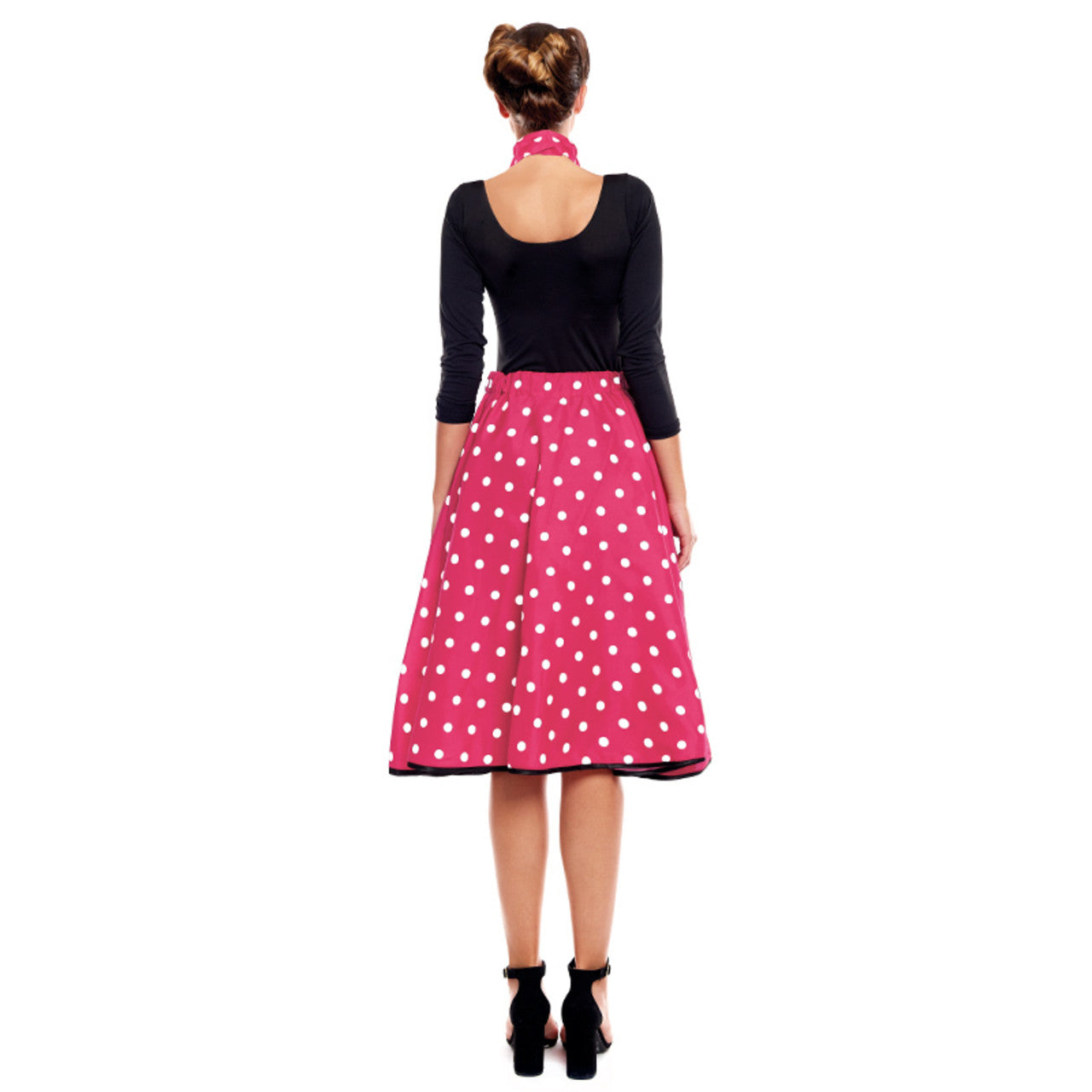 Ensemble Années 50 à Pois Fuchsia