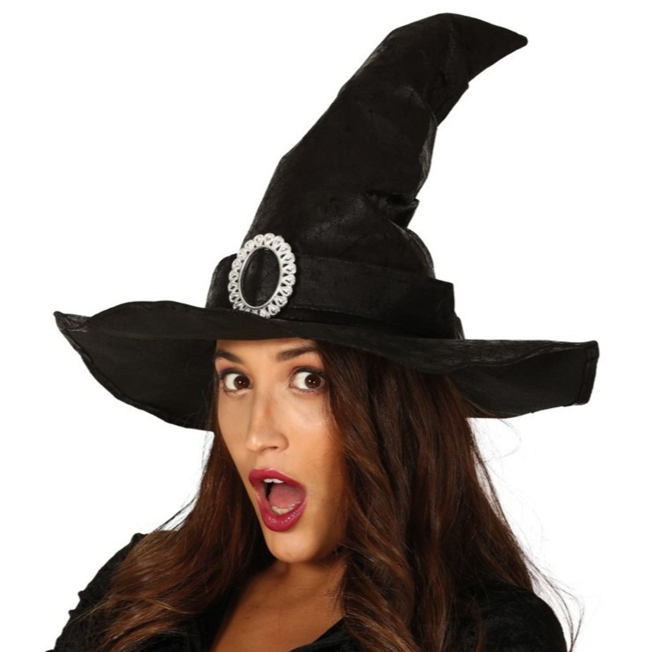 Chapeau de Sorcière Noir en similicuir