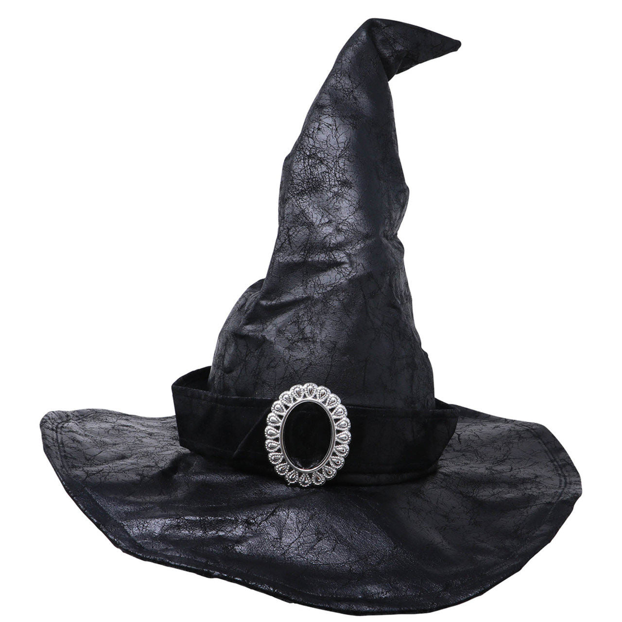 Chapeau de Sorcière Noir en similicuir