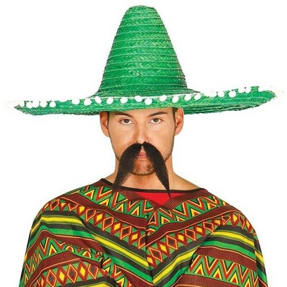 Grand Chapeau de Paille Mexicain Vert