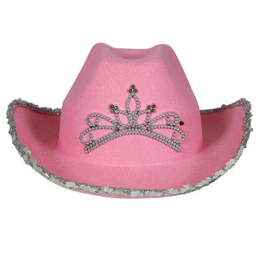 Chapeau Cow-Girl Rose Couronne enfant